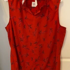 Red floral cabi top